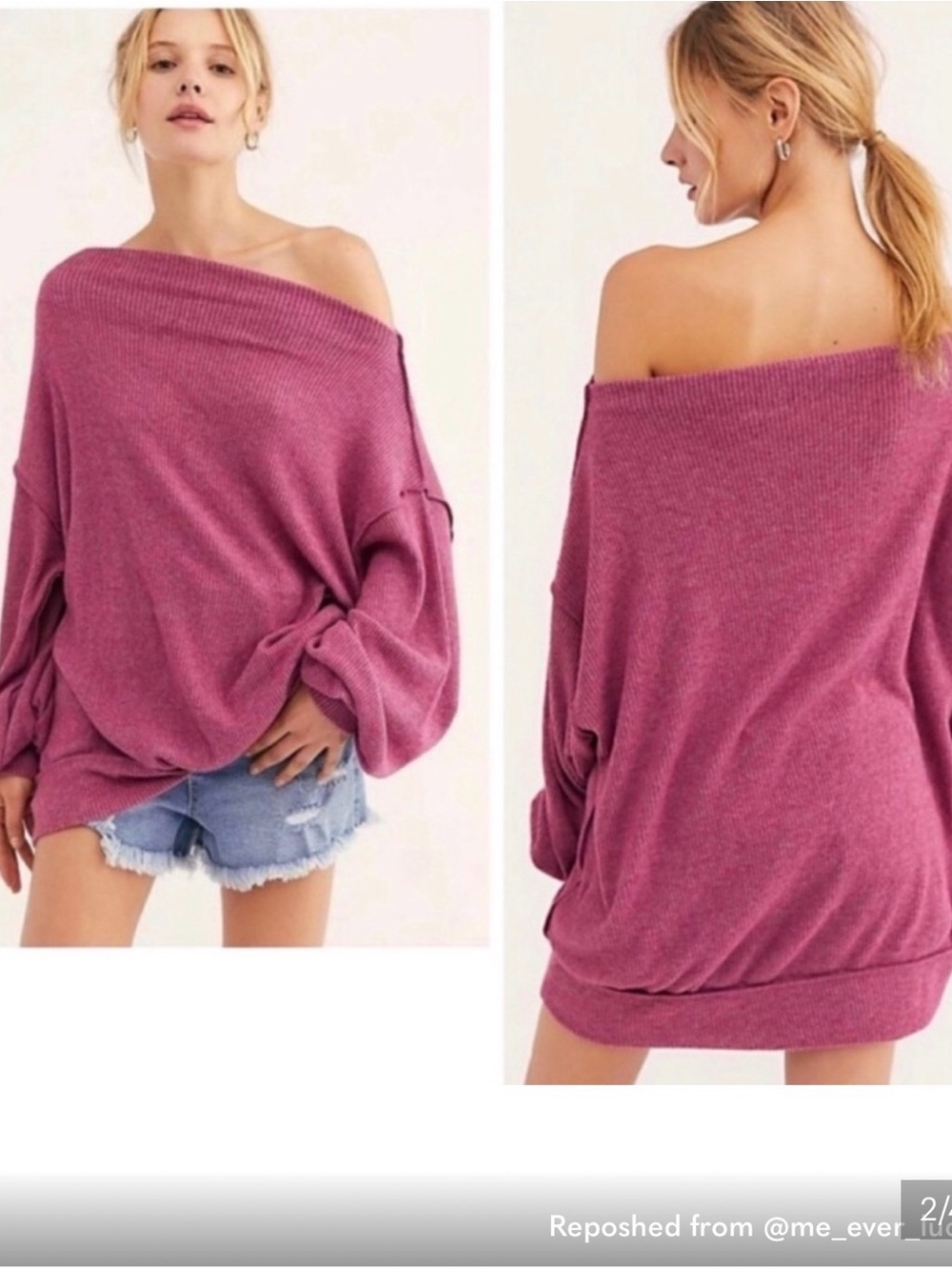 Free People Squeeze Hacci Top - Picture 2 of 6